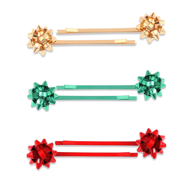 Christmas Bow New Year Hair Clip Hairpin Headdress Hair Bows Alligator Clips For Woman