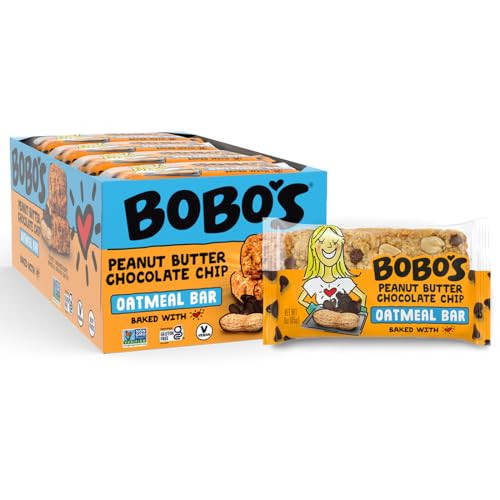 Bobo S Soft Baked Oatmeal Bars Peanut Butter Chocolate Chip 3Oz 12 Ct