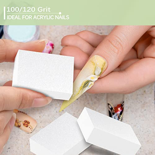 Maryton Nail Buffer Mini Block Files 100 Per 120 Grit White 130 Pcs
