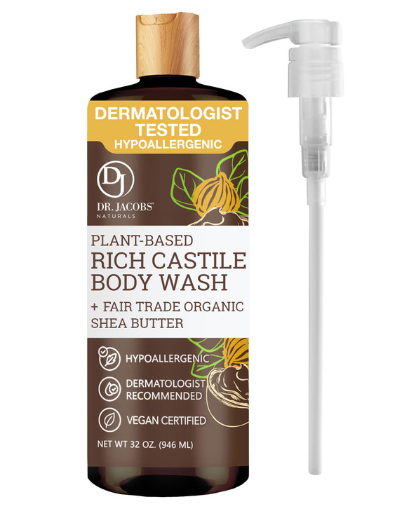 Dr. Jacobs Naturals Castile Body Wash Shea Butter With Pump 32 Oz