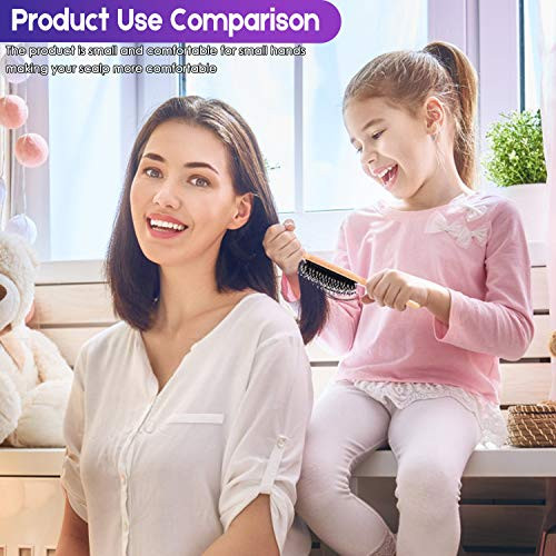 Boar Bristle Hair Brush Paddle Detangler For Curly Hair Women Girls And Kids