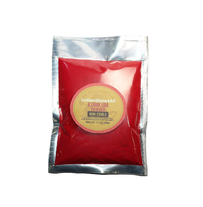 Is4A India Pure Dark Red Kumkum Kum Kum Bindi And Sindoor Powder For Pooja And Hindu Rituals 1.7 Oz 50G