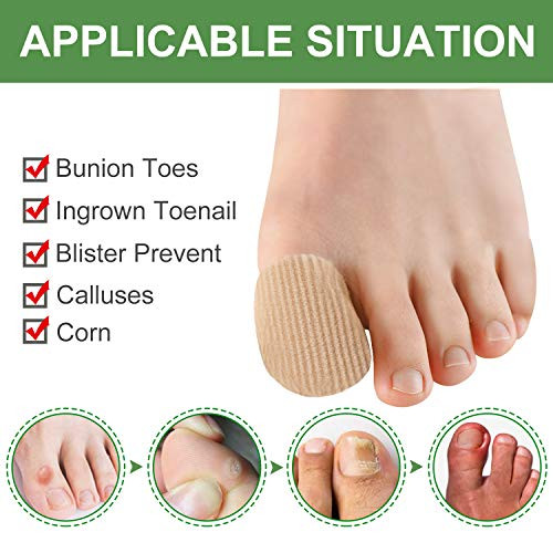 Welnove 10Pack Toe Caps Closed Toe Surface Fabric Sleeve Protectors With Gel Lining Prevent Pain Relief For Corns Blisters And Ingrown