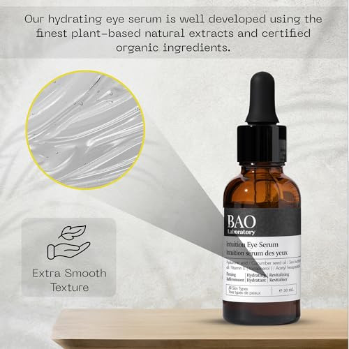Bao Laboratory Intuition Eye Serum Vitamin E Cucumber Seed Oil And Hyaluronic Acid Eye Serum For Wrinkles Finelines And Dark Spots Best For
