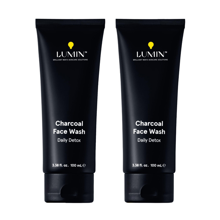 Lumin Charcoal Face Wash For Men Daily Detox And Pore Cleansing 2 Pack