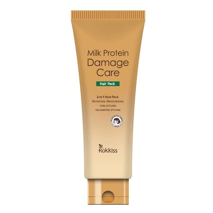 ROKKISS Milk Protein Hair Treatment Mask (8.5fl oz) - Damage Care Hair Pack Nutrient-Rich Leave-On Hair Treatment for Restoring and Nourishing Damage