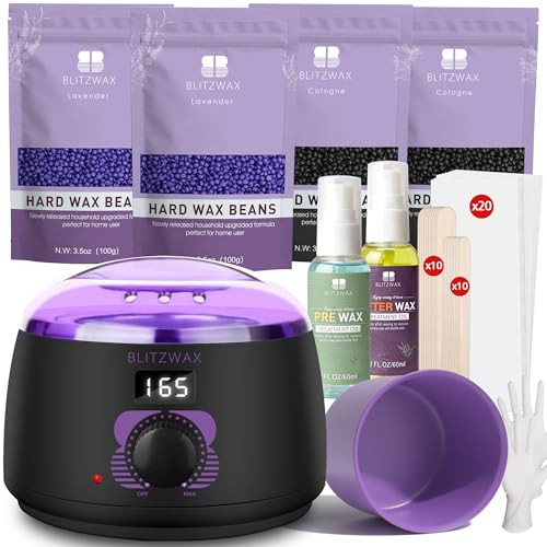 Blitzwax Waxing Kit For Women Hard Wax Warmer Brazilian Bikini Face Body