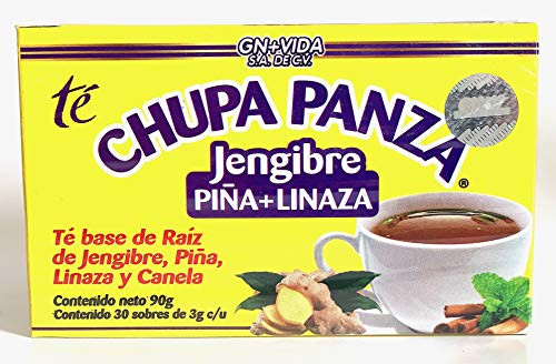Tea Chupa Panza Tea Based Onginger Root Pinneapple Flaxseed And Cinnamon 30 Tea Bags 0.10 Oz Each