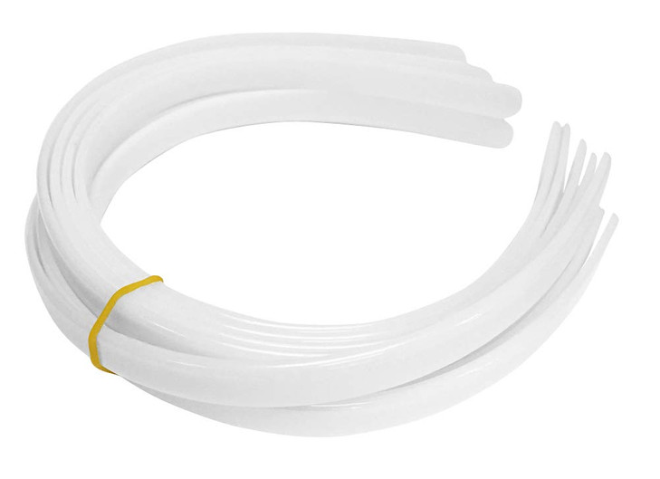 Hipgirl Bulk Plain Craft Plastic Headbands For Diy 12Pc White Headbands For Women Girls And Teens