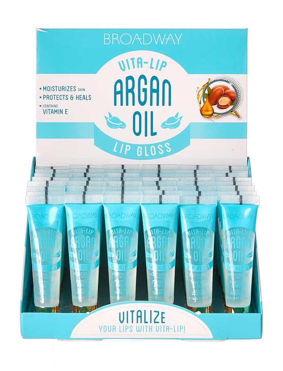 Ruby Kisses Broadway Vita Lip Clear Lip Gloss Argan Oil 48 Pack Ultra Hydrating And Soothing Formula With Multi Vitamin Oils High Shine Non
