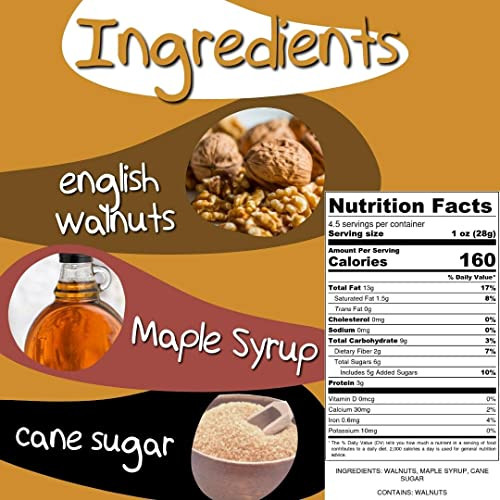 Crazy Go Nuts Walnuts Maple Glazed Walnuts Healthy Snacks Vegan Low Carb Gluten Free Superfood Natural Non Gmo Ala Omega 3 Fatty Acids Good