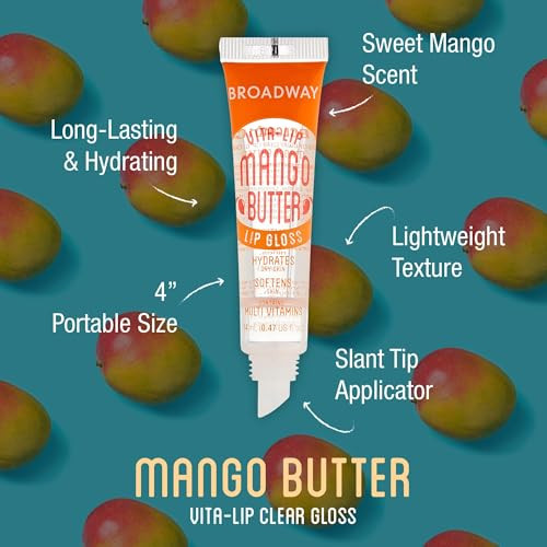 Ruby Kisses Broadway Vita Lip Clear Lip Gloss Mango Butter 6 Pack Ultra Hydrating And Soothing Formula With Multi Vitamin Oils High Shine