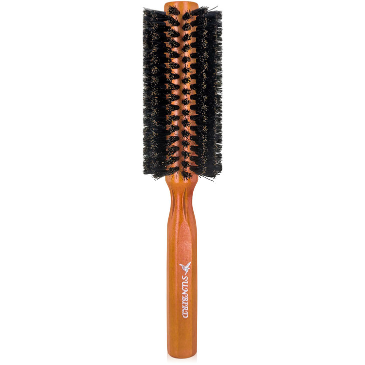 Sunbird 100 Percent Boar Bristle Round Brush For Blow Drying And Fine Hair Grooming