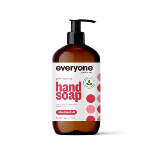 Everyone Liquid Hand Soap 12.75 Ounce Pack Of 1 Ruby Grapefruit Plant Based Cleanser With Pure Essential Oils