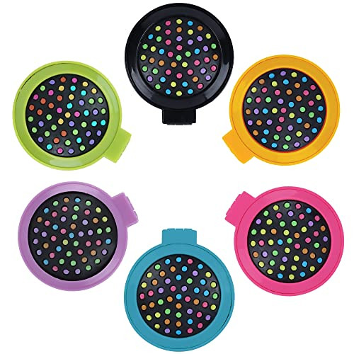Happy Trees 6 Pcs Round Travel Hair Brush With Mirror Folding Pocket Hair Brush Mini Hair Comb With Makeup Mirror For Travel Set Of 6 Dark