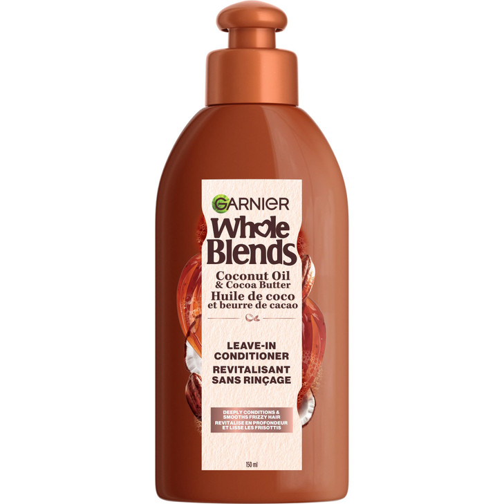 Garnier Whole Blends Coconut Oil And Cocoa Butter Smoothing Leave In Conditioner For Frizzy Hair 5.1 Fl Oz 1 Count Packaging May Vary