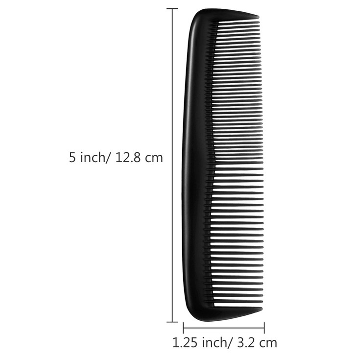 Leinuosen 12 Pieces Pocket Hair Combs Fine Tooth Combs Black