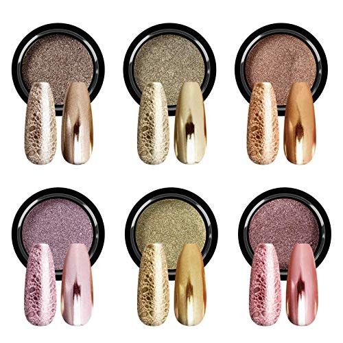Saviland Mirror Gold Chrome Nail Powder Set 6 Colors