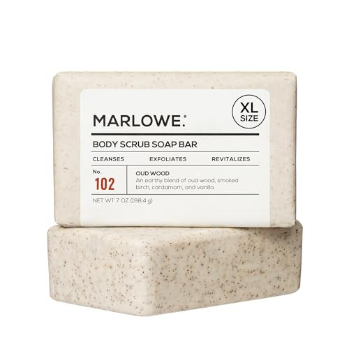 Marlowe. Body Scrub Soap Exfoliating Soap Bar Oud Wood 7 Oz
