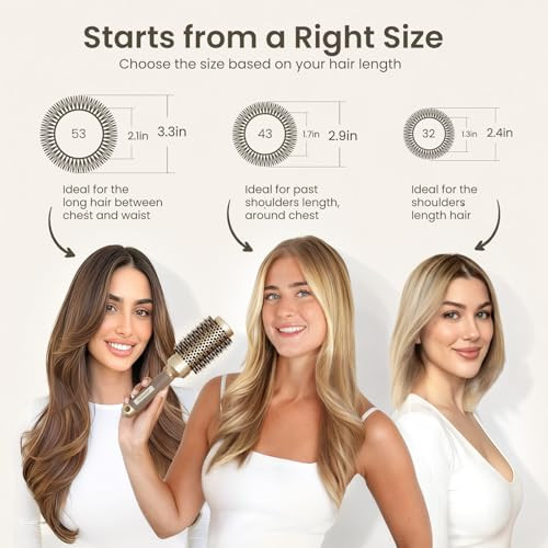 Aimike Round Brush For Blow Out Medium Round Hair Brush Nano Thermal Ceramic And Ionic Tech For Blow Drying And Styling Curling And Shine