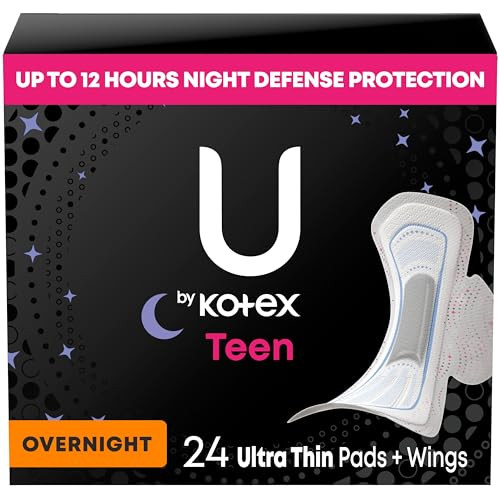 U By Kotex Balance Teen Ultra Thin Overnight Pads With Wings 24 Count Packaging May Vary