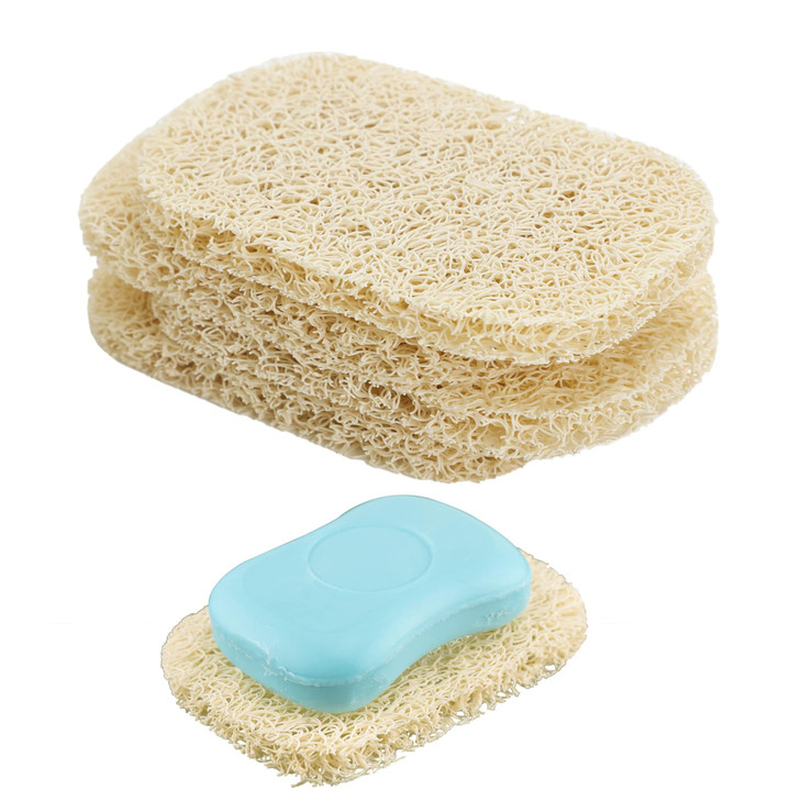 Snowkingdom 4 Pack Beige Soap Saver Holder Draining Soap Lift Pads For Shower Kitchen 2.9 X 4.5 Pvc Non Bpa Non Slip Durable