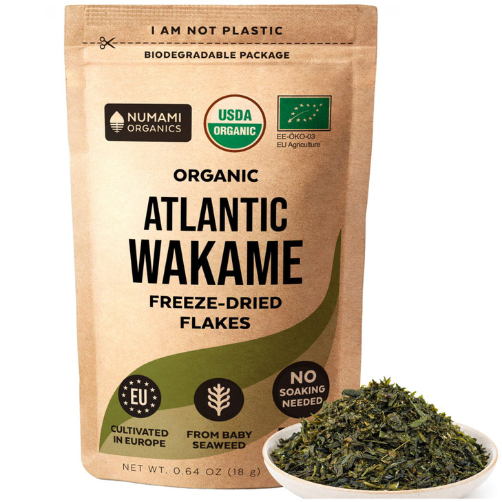 Wakame Seaweed Flakes Organic Young Baby Seaweed Grown In North Atlantic. Usda Certified And Freeze Dried Premium Quality.