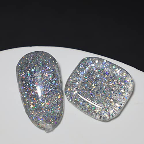 Fanzest Gel Nail Polish Glitter Uv Gel No Chip Soak Off Nail Polish Manicure Pedicure Diamond Silver