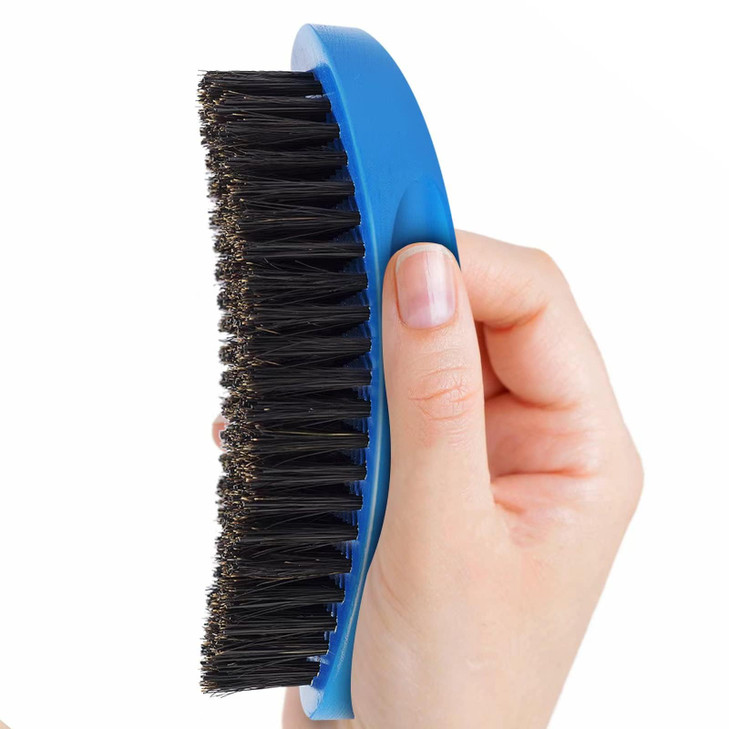 Hair Brush For Men Medium Hard 360 Wave Brush Boar And Nylon Curved Palm