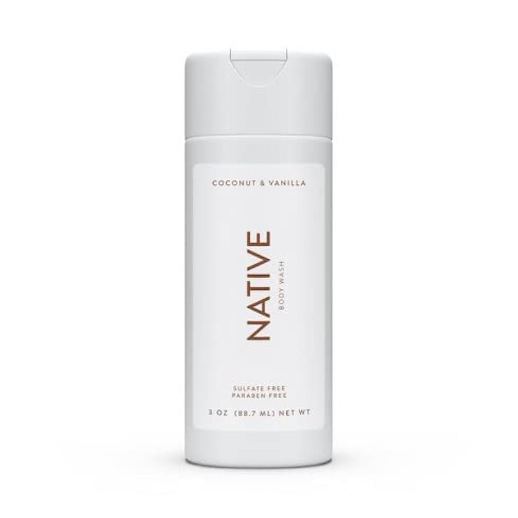 Native Coconut And Vanilla Body Wash 3 Oz Travel