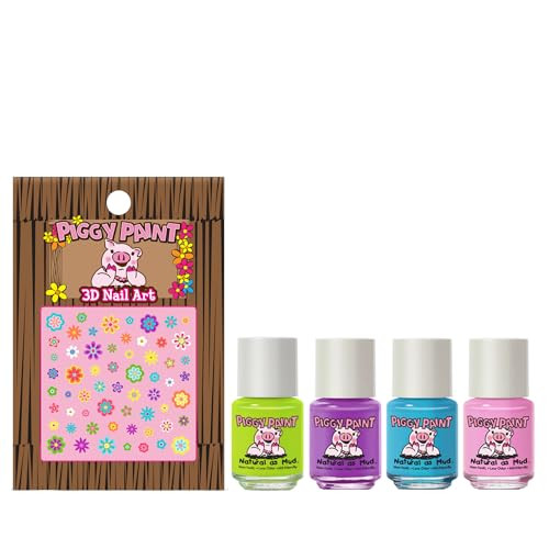 Piggy Paint Nail Polish Non Toxic Funny Bunny 4 Color Plus Nail Art Set