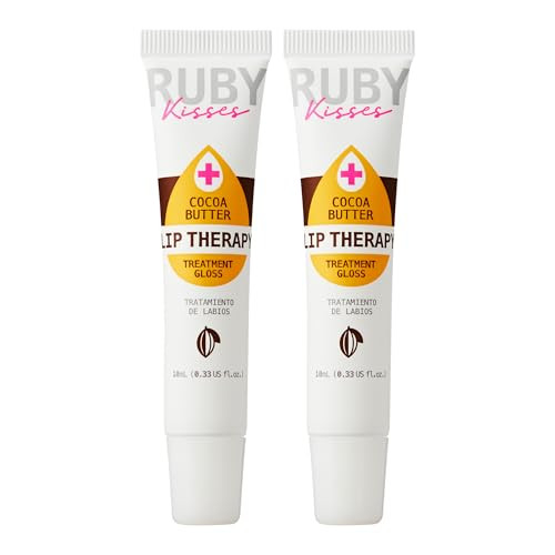 Ruby Kisses Cocoa Butter Hydrating Lip Oil Treatment Gloss 2 Pack Hydrates And Heals With Vitamin E And Jojoba Lightweight Clear Non Greasy