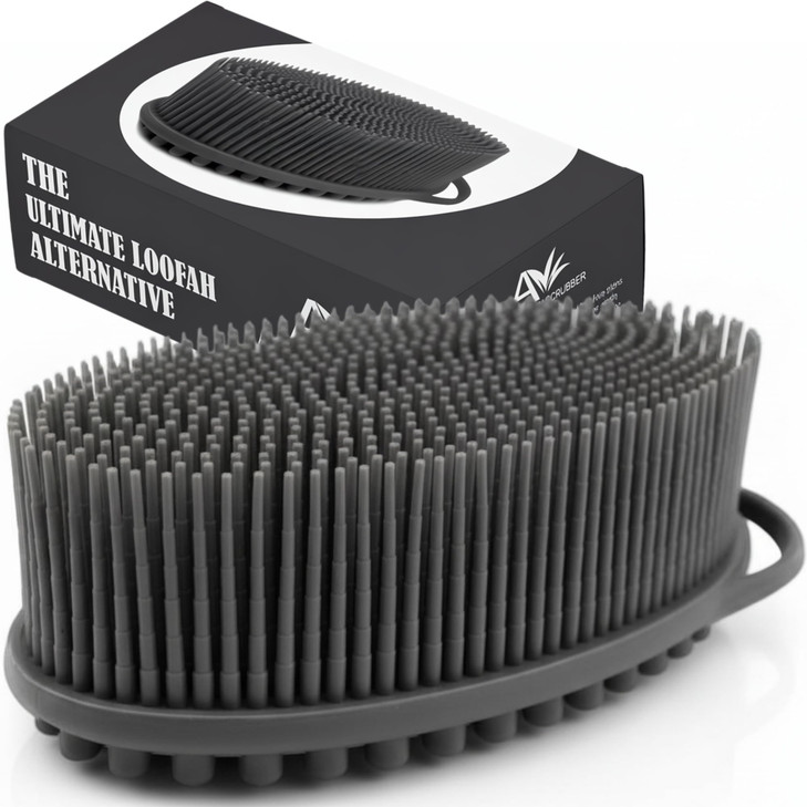 Avilana Premium Silicone Body Scrubber Trusted Since 2017 Sgs Certified Food Grade Dual Sided Bath Brush Quick Dry Exfoliating Loofah
