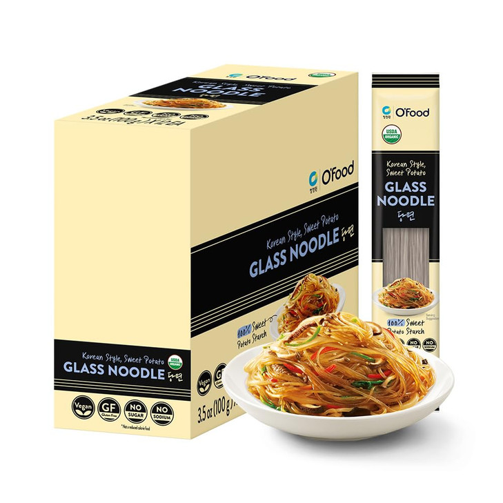 Premium Korean Organic Glass Noodles 12 Pack 42Oz Gluten Free Sugar Free Sweet Potato Vermicelli Vegan And No Sodium Low Calorie Rice And