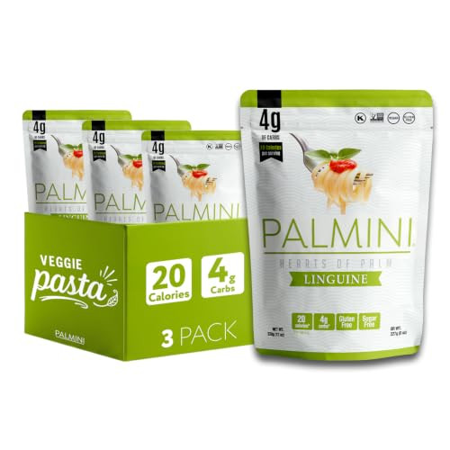 Palmini Linguine Hearts Of Palm Pasta Low Carb 4G Net Carbs Low Calorie 20 Cal Keto Gluten Free Vegan Non Gmo Healthy Plant Based Noodles As