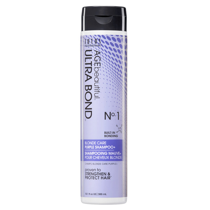 AGE beautiful Blonde Care Purple Toning Shampoo with Ultra Bond Building | Neutralizes Brassy, Yellow Tones | Strengthens & Protects | For Color-Trea