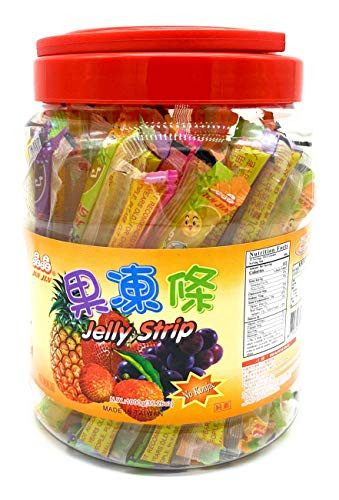 Jin Jin Fruit Jelly Filled Strip Straws Candy Many Flavors 35.26 Oz