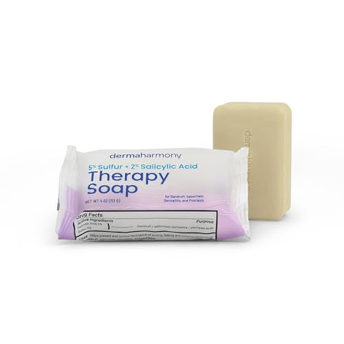 Dermaharmony 5 Percent Sulfur 2 Percent Salicylic Acid Bar Soap 4 Oz Crafted For Those With Seborrehic Dermatitis Dandruff And Psoriasis 1