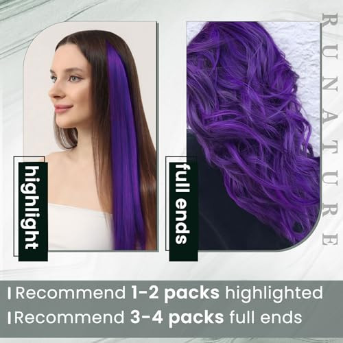 Runature I Tip Hair Extensions Human Hair Purple 14 Inch 20G 25S