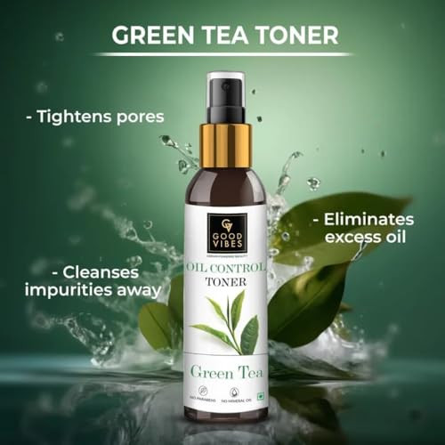 Good Vibes Oil Control Face Toner With Green Tea Facial Mist Spray For Oily And Acne Prone Skin Tightens Pores Refreshes And Purifies Skin