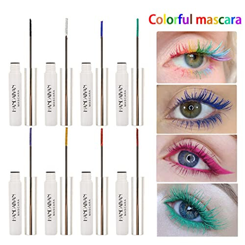 9 Colors Colored Mascara Set For Eyelashes White Black Red Pink Purple Blue
