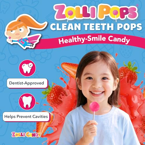 Zollipops Clean Teeth Pops Sugar Free Strawberry Fruit Flavor 3.1 Oz