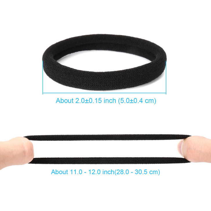 50Pcs Black Hair Ties For Women Cotton Seamless Hair Bands Elastic Ponytail Holders No Damage For Thick Hair By Qarwayoc