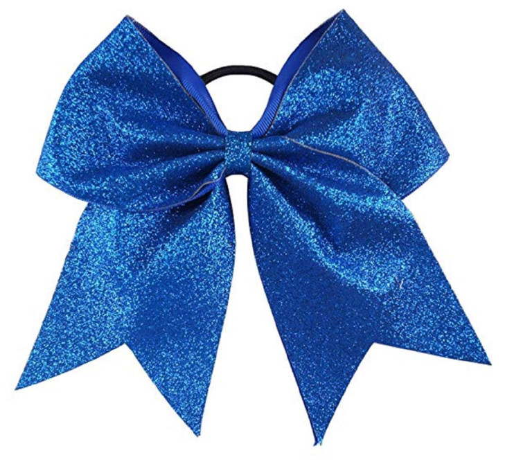 Kenz Laurenz Glitter Cheer Bows Cheerleading Softball Gifts Team Bow With Ponytail Holder Complete Your Cheerleader Outfit Strong Hair Ties