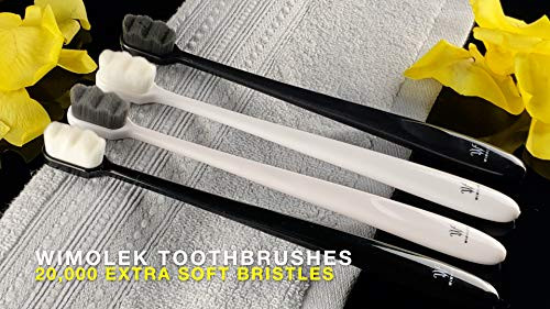 Wimolek Extra Soft Toothbrush For Sensitive Gums And Teeth. Micro Nano Toothbrushes With 20 000 Ultra Soft Bamboo Charcoal Bristles.