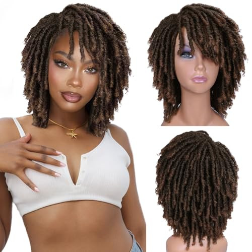 Hanne Dreadlock Wig Short Twist Braided Wigs For Black Women And Men
