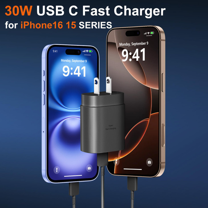 iPhone 17 16 Charger Fast Charging, 20W iPhone 17 16 Pro Max USB C Fast Charger Block with 10FT Long Type C Fast Charging Cable for iPhone 17/17 Pro