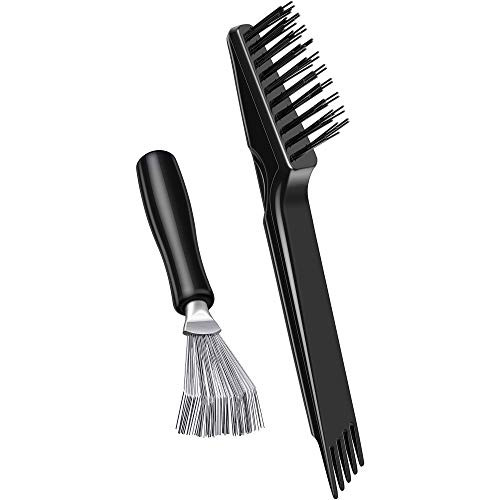 Boao 2 Pack Hair Brush Cleaner Wood Color Black Polished Wooden Handle Rake