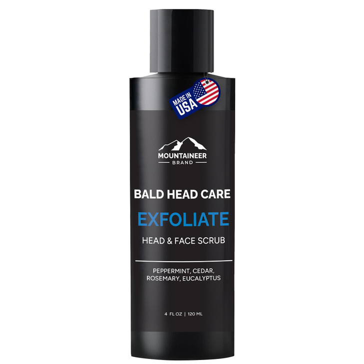Mountaineer Brand Natural Bald Head Exfoliator With Fresh And Natural Scent Scalp And Face Exfoliating Scrub Bald Head Care For Men Made In