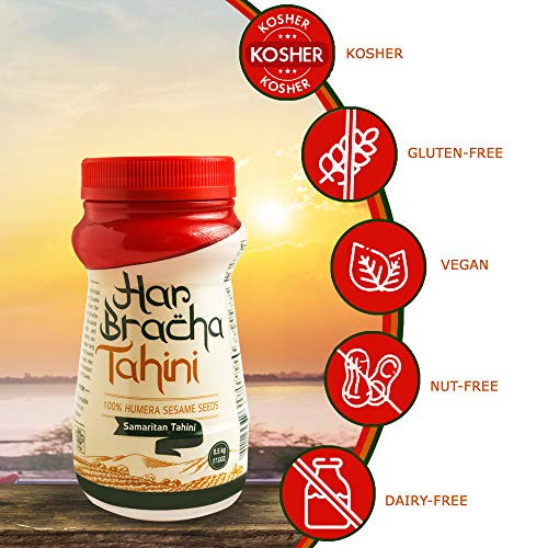 Har Bracha Tahini Paste 17.6 Oz . 100 Percent Natural Vegan Friendly And Kosher Pure Ground Tahina Sauce.